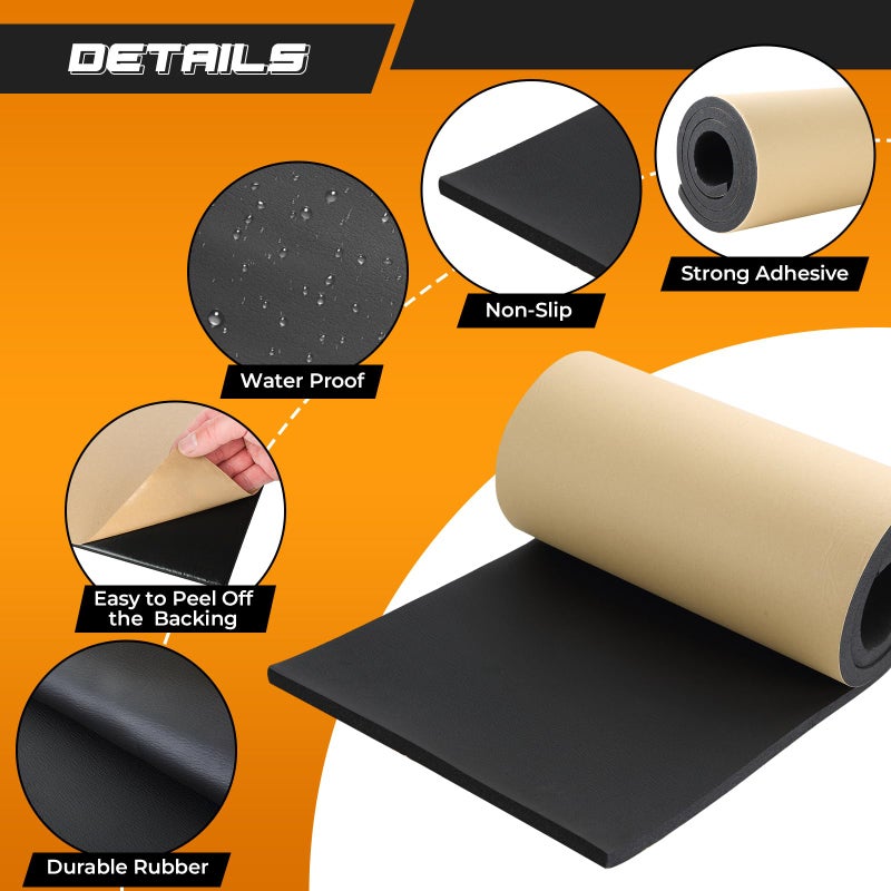 NATGAI Sponge Neoprene with Adhesive Foam Rubber Sheet 1/2â€ Thick X 12â€ Wide X 54â€ Long, Cut to Multiple Dimensions and Lengths - DIY, Gaskets, Cosplay, Costume, Crafts - Image 3